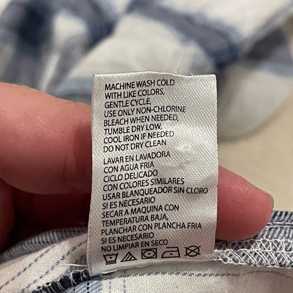 Weatherproof nwt blue white plaid button stretch cotton shirt - Picture 8 of 8